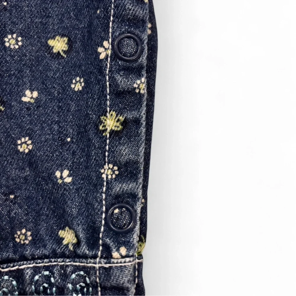 Vintage Gymboree Denim Overalls Floral Embroidered Y2K Baby 18-24M Girls